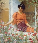 John William Godward Summer Flowers Spain oil painting artist